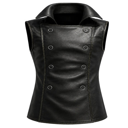 Spider-Man Noir Black Leather Cosplay Vest - Leveljacket
