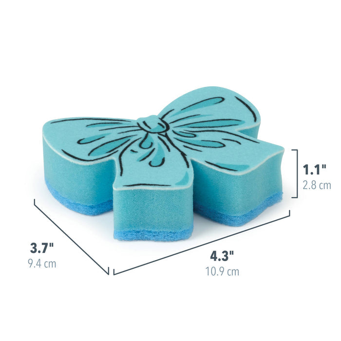 Set of two Fred & Friends Coquette Bow Sponges, decorative kitchen cleaning sponges with bow design for gentle scrubbing.