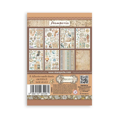 Stamperia - A5 Washi Pad - 8/Pkg - Fortune. The washi album is printed on 8 sheets of translucent washi paper, which is easy to cut. It works best on light surfaces. Available at embellish Away located in Bowmanville Ontario Canada.