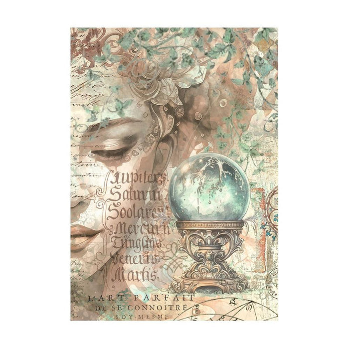 Stamperia - Assorted Rice Paper Backgrounds A6 - 8/Sheets - Fortune. Rice papers are wafer thin and can be used for wrapping, decoupage, painting, molding and are perfect for mixed media projects and other paper crafts. Available at Embellish Away located in Bowmanville Ontario Canada.