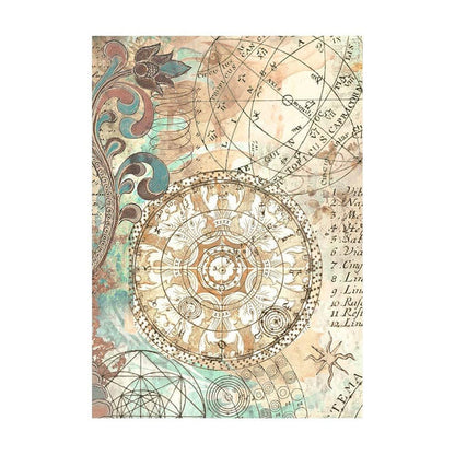 Stamperia - Assorted Rice Paper Backgrounds A6 - 8/Sheets - Fortune. Rice papers are wafer thin and can be used for wrapping, decoupage, painting, molding and are perfect for mixed media projects and other paper crafts. Available at Embellish Away located in Bowmanville Ontario Canada.
