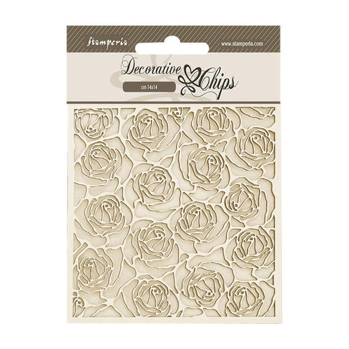 Stamperia - Decorative Chips 5.5"X5.5" - Romance Forever - Pattern. While you need the perfect paper to start your project, you also need the perfect embellishment to finish your project! Available at Embellish Away located in Bowmanville Ontario Canada.