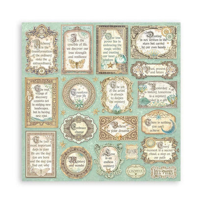 Stamperia - Double-Sided Paper Pad 12"X12" - 10/Pkg - Fortune. Start your paper craft projects with the perfect papers. Ideal for scrapbook pages, greeting cards and more! Acid free. Package contains ten double-sided 12x12 inch sheets (20 designs total). Available at embellish Away located in Bowmanville Ontario Canada
