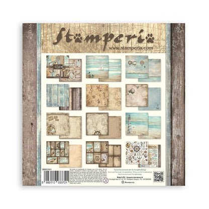 Stamperia - Double-Sided Paper Pad 8"X8" - 10/Pkg - Sea Land. The perfect start to your scrapbooks, cards and more! Available at Embellish Away located in Bowmanville Ontario Canada.