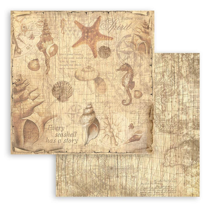 Stamperia - Double-Sided Paper Pad 8"X8" - 10/Pkg - Sea Land. The perfect start to your scrapbooks, cards and more! Available at Embellish Away located in Bowmanville Ontario Canada.