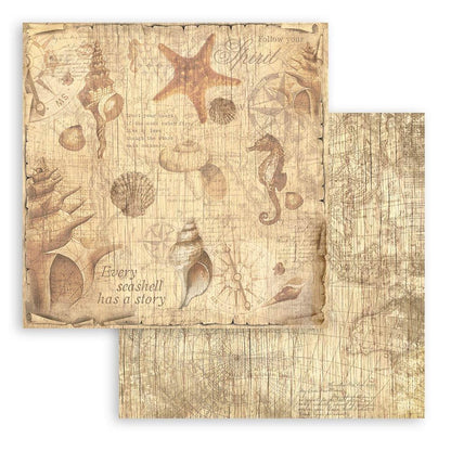 Stamperia - Double-Sided Paper Pad 8"X8" - 10/Pkg - Sea Land. The perfect start to your scrapbooks, cards and more! Available at Embellish Away located in Bowmanville Ontario Canada.