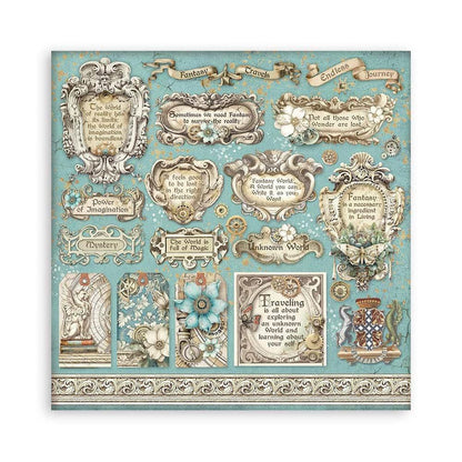 Stamperia - Double-Sided Paper Pad 8"X8" - 10/Pkg - Sir Vagabond In Fantasy World. The perfect start to your scrapbooks, cards and more! This package contains ten 8x8 inch double-sided sheets with a different design on each side. Available at Embellish Away located in Bowmanville Ontario Canada.