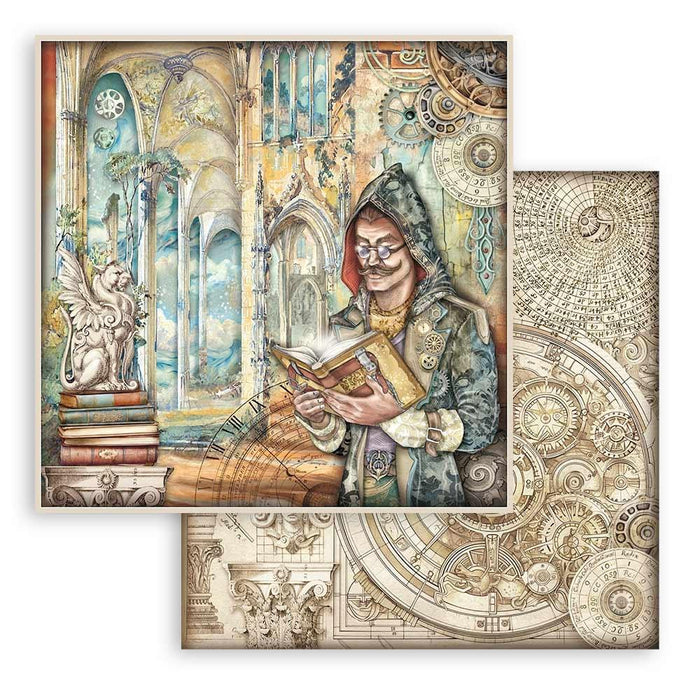 Stamperia - Double-Sided Paper Pad 8"X8" - 10/Pkg - Sir Vagabond In Fantasy World. The perfect start to your scrapbooks, cards and more! This package contains ten 8x8 inch double-sided sheets with a different design on each side. Available at Embellish Away located in Bowmanville Ontario Canada.