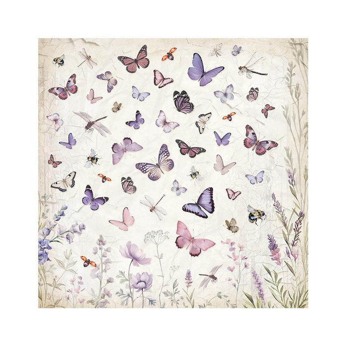 Stamperia - Polyester Fabric 12"X12" - 4/Pkg - Lavender. This fabric can be sewn by hand or machine, or used with craft glue. It can be washed by hand in cold water. Ready to use on greeting cards, mixed media, altered art and more. Available at Embellish Away located in Bowmanville Ontario Canada.