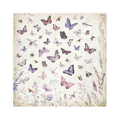Stamperia - Polyester Fabric 12"X12" - 4/Pkg - Lavender. This fabric can be sewn by hand or machine, or used with craft glue. It can be washed by hand in cold water. Ready to use on greeting cards, mixed media, altered art and more. Available at Embellish Away located in Bowmanville Ontario Canada.