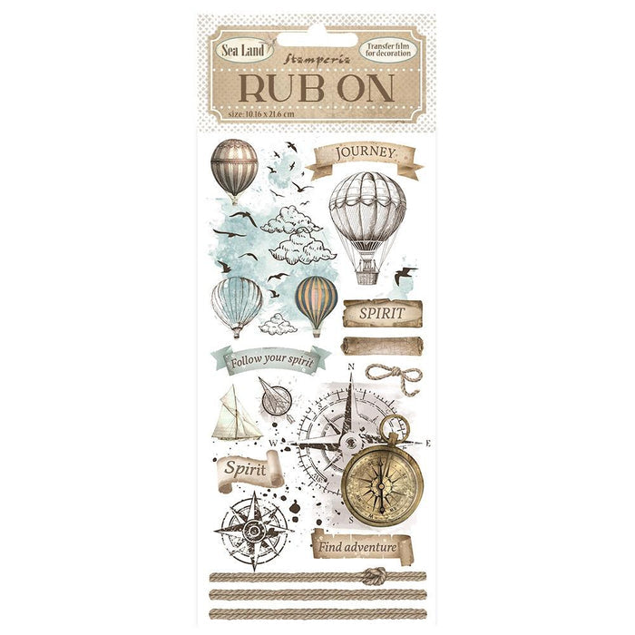 Stamperia - Rub-On 4"X8.5" - Sea Land - Balloons. Instant beauty on virtually any surface you can imagine. Available at Embellish Away located in Bowmanville Ontario Canada.