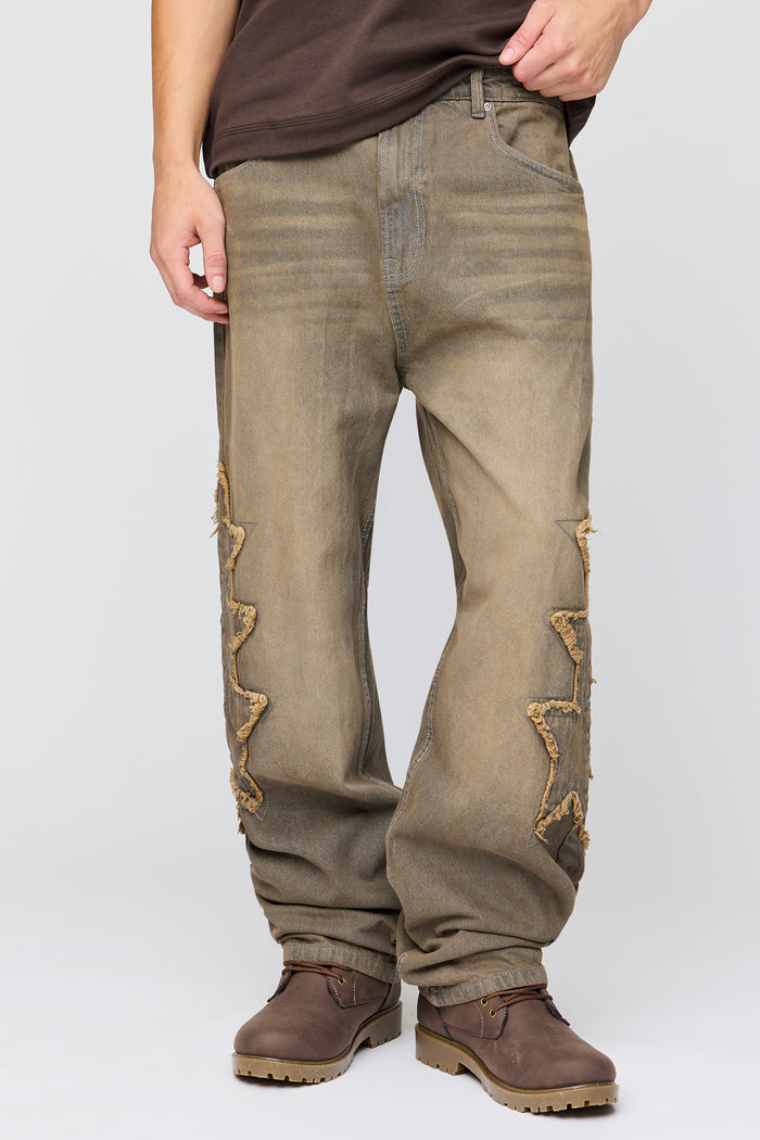 Star Applique Baggy Jean