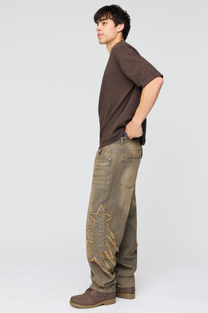 Star Applique Baggy Jean