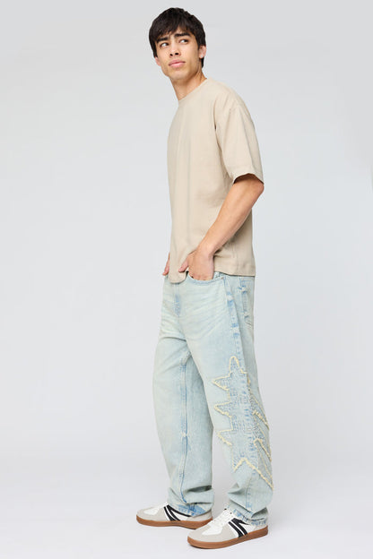 Star Applique Baggy Jean