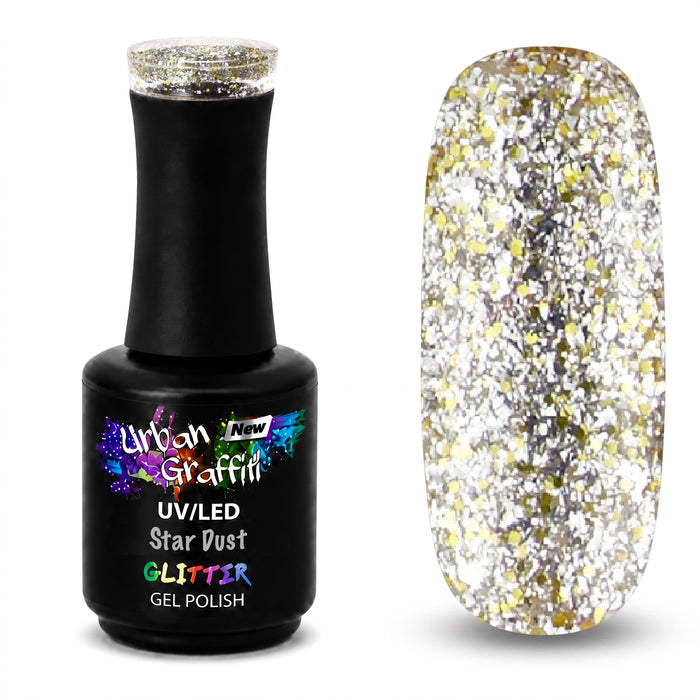 Star Dust - UGGP-A0906 Urban Graffiti Silver and Gold Glitter Gel Polish 15ml