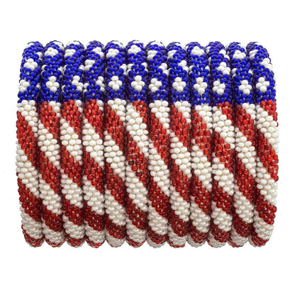 Stars & Stripes Roll On Bracelet- Assorted Sizes- Sold Individually