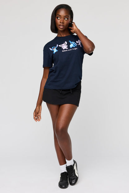 Stitch & Angel Graphic Boyfriend T-Shirt