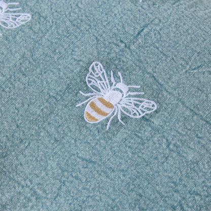 Stitch Beehive Embroidered Cushion Chambray