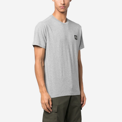 STONE ISLAND PATCH LOGO TEE GREY