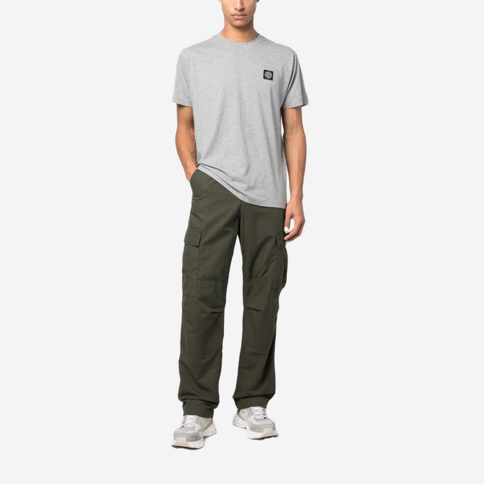 STONE ISLAND PATCH LOGO TEE GREY