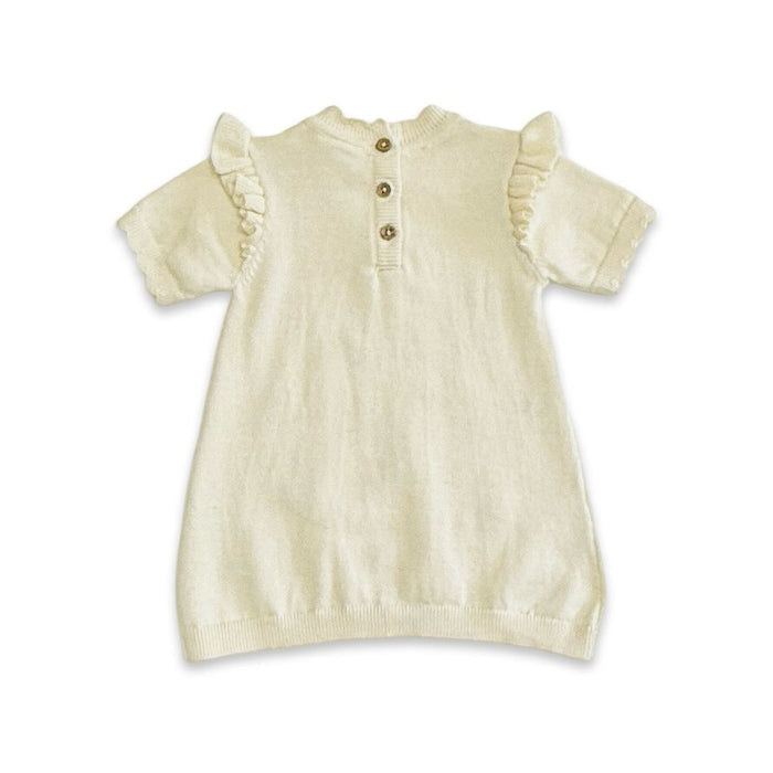 Strawberry Embroidered Sweater Knit Baby Dress (Organic Cotton)