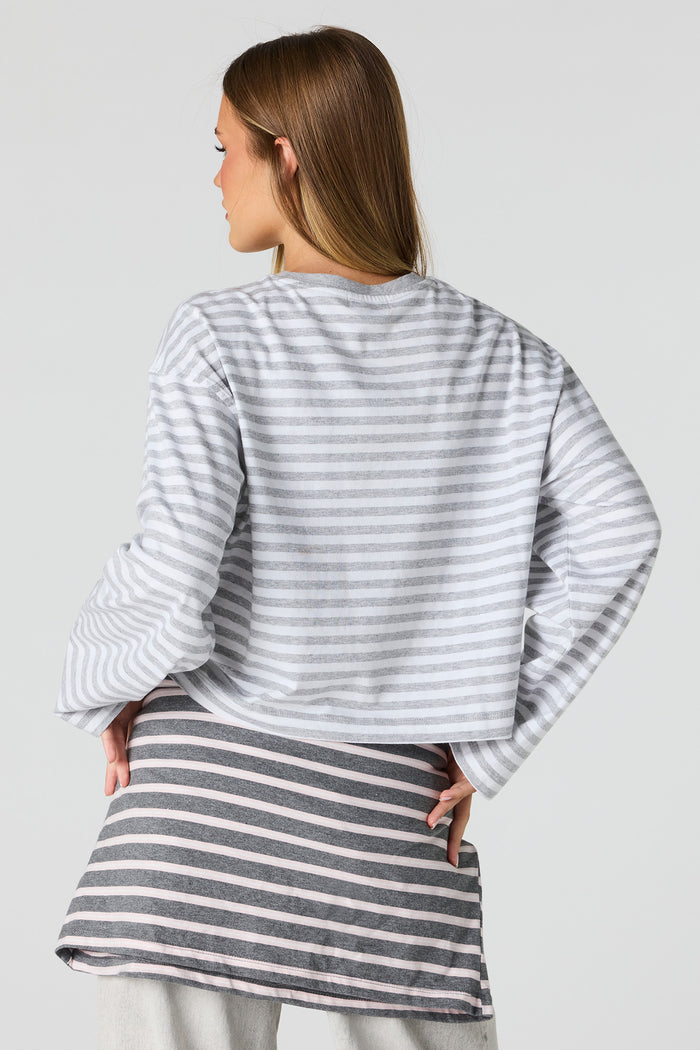 Striped Boxy Long Sleeve Top