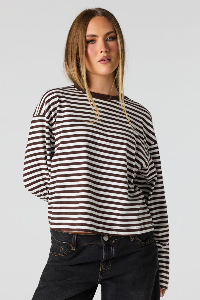 Striped Boxy Long Sleeve Top