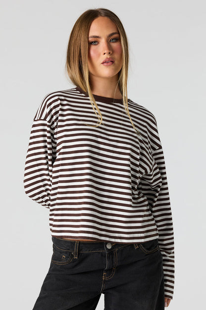 Striped Boxy Long Sleeve Top