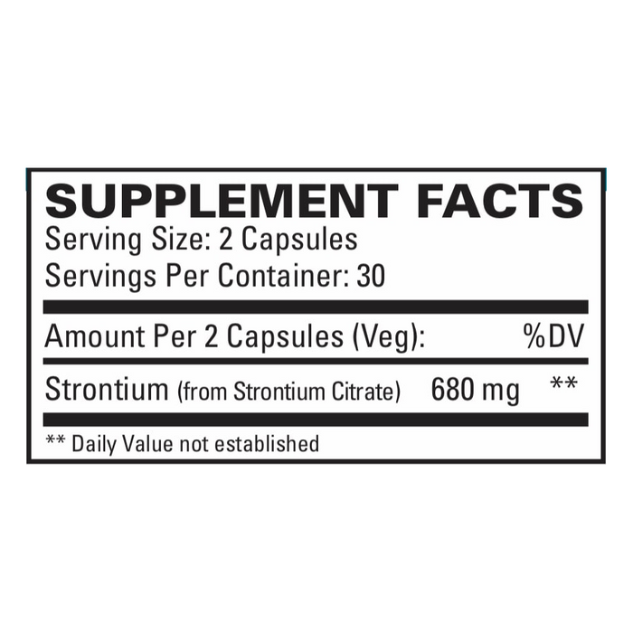 Strontium by EuroMedica Ingredients Label