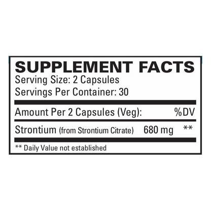 Strontium by EuroMedica Ingredients Label