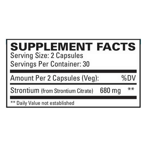 Strontium by EuroMedica Ingredients Label