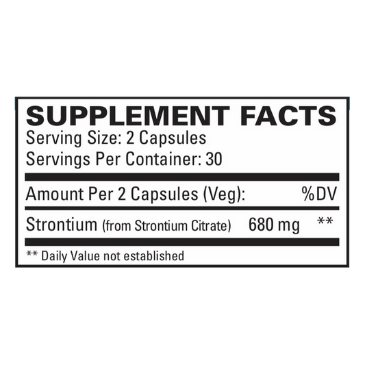 Strontium by EuroMedica Ingredients Label