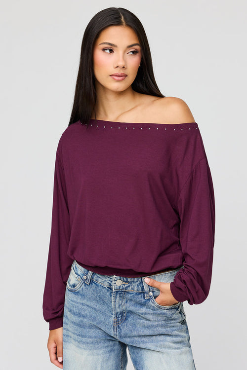 Studded Off Shoulder Top