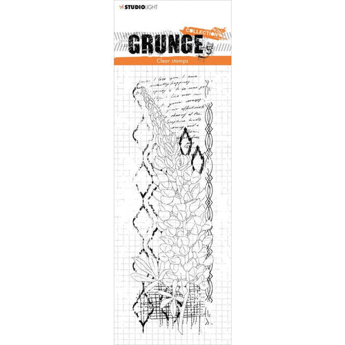 Studio Light - Clear Stamp - Lupine Grunge Collection - 210x74mm - nr.39. This stamp features a large flower with a textured background. Size: 3 x 8.3 inches. Available at Embellish Away located in Bowmanville Ontario Canada.