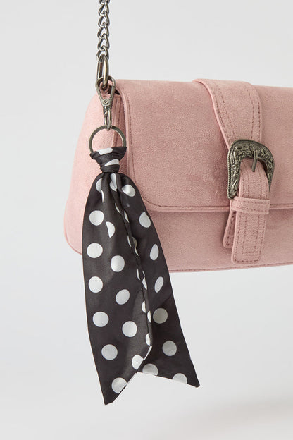 Suede Cross Body Bag with Keychain