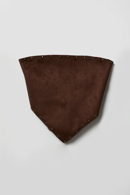 Suede Studded Tube Top