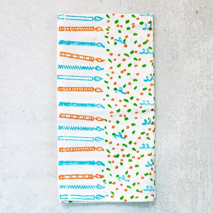 Summer Block Printed Tea Towels- Assorted Styles