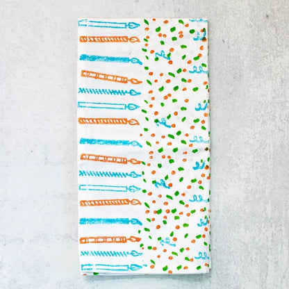 Summer Block Printed Tea Towels- Assorted Styles