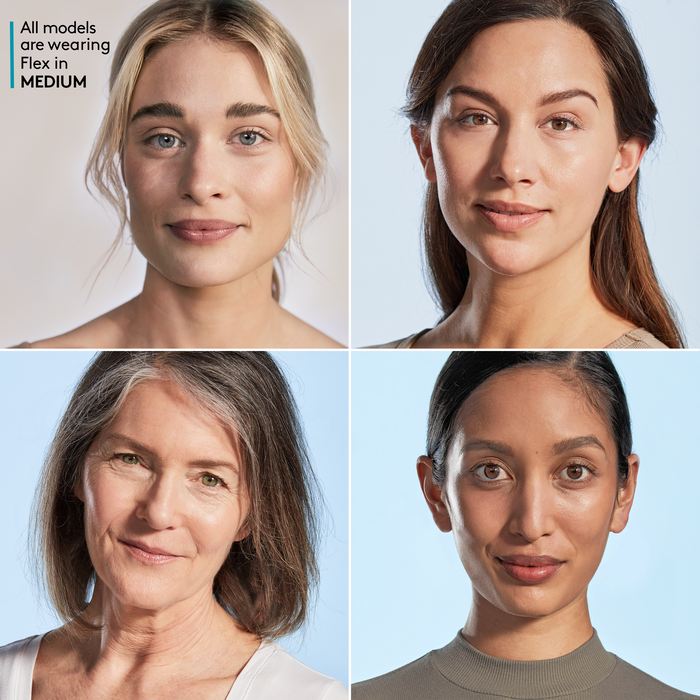 four female models wearing Face Shield SPF 50 Flex in Medium Shade || all