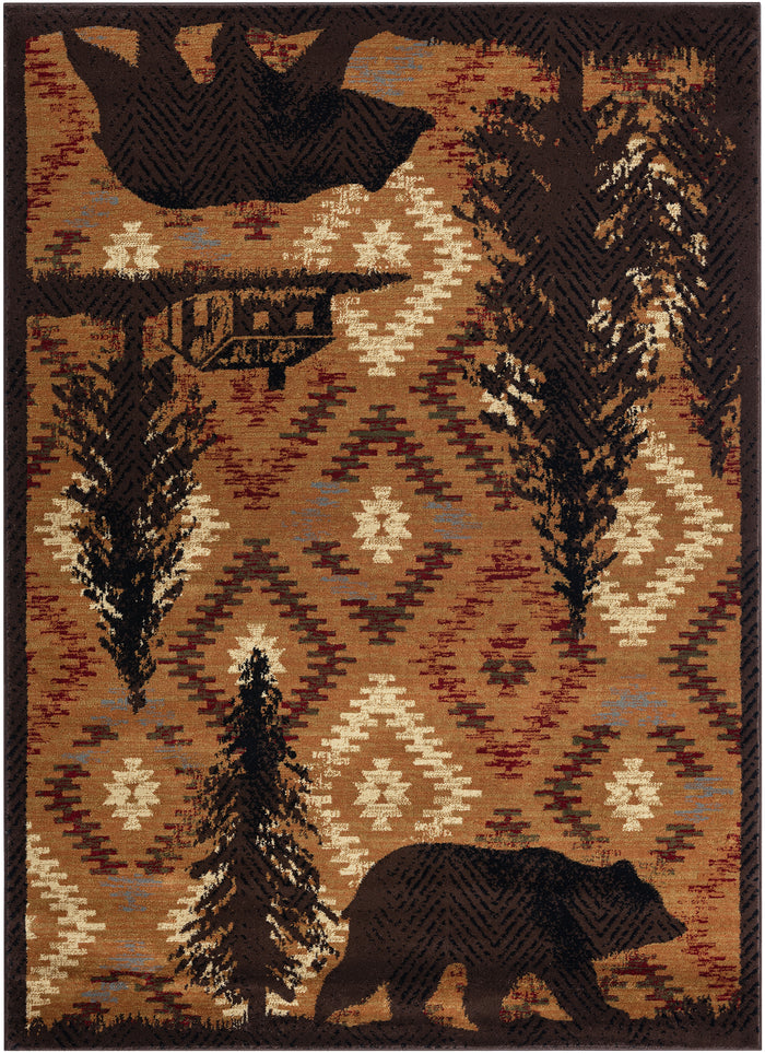 Sunset Valley Little River Brown Area Rug