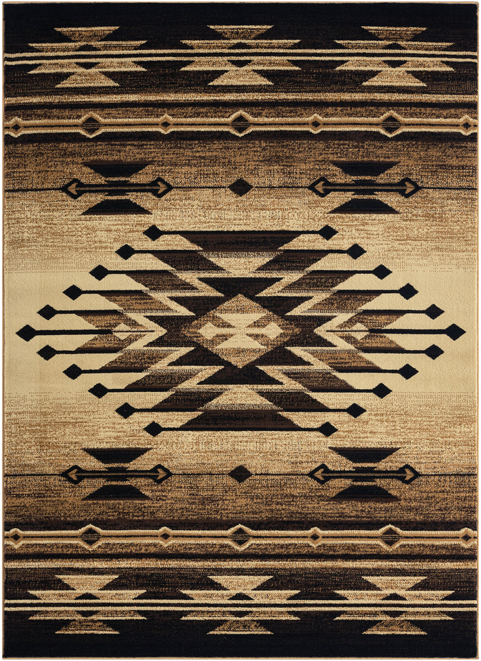 Sunset Valley Pueblo Black Area Rug