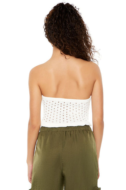 Sweater-Knit Ruffle Tube Top