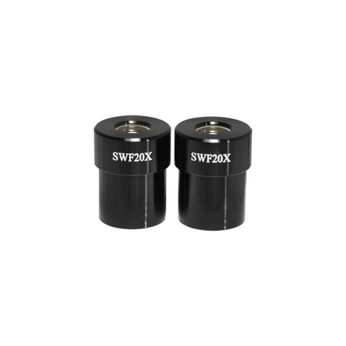 SWF 20X Super Widefield Microscope Eyepieces, 30mm, FOV 14mm (Pair), SKU SZ08013611, three quarter front view
