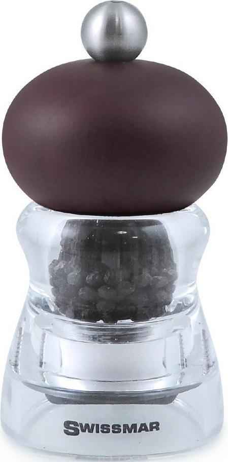 Swissmar - Classic Andrea 4" Acrylic Salt Mill with Chocolate Wood Top - SM302207 - DISCONTINUED