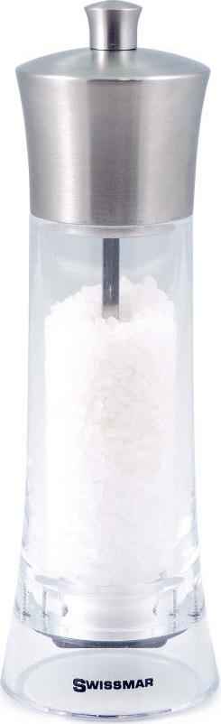 Swissmar - Classic Torre 8" Acrylic Salt Mill with Stainless Steel Top - SMS2002SS - DISCONTINUED