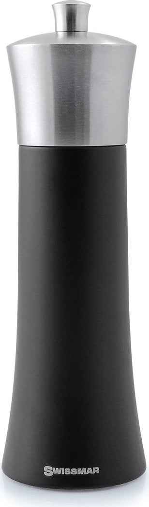 Swissmar - Classic Torre 8" Black Matte Salt Mill with Stainless Steel Top - SMS2001SS - DISCONTINUED