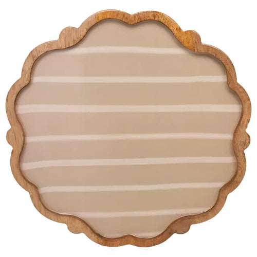 Tan Wavy Striped Mango Platter