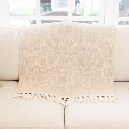 Taupe Diamond Cotton Throw