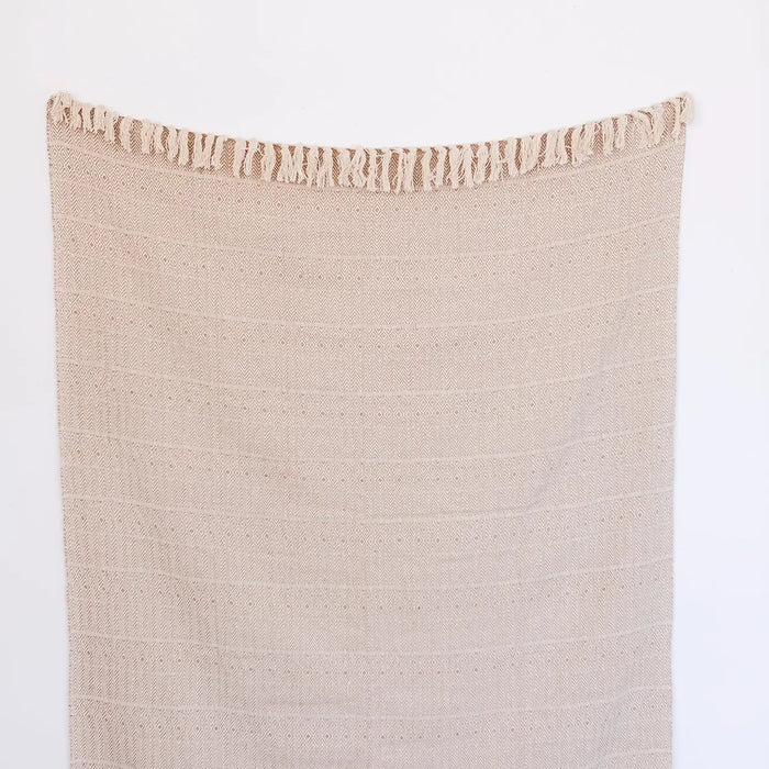 Taupe Diamond Cotton Throw