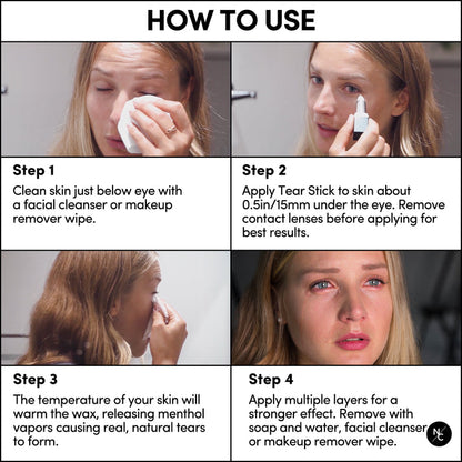 How to use Tear Stick step-by-step instruction graphic